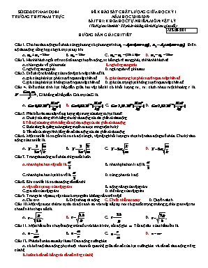 Đề khảo sát chất lượng giữa học kỳ I môn Vật lý Lớp 12 - Mã đề 001 - Năm học 2018-2019 - Trường THPT Nam Trực (Có đáp án)